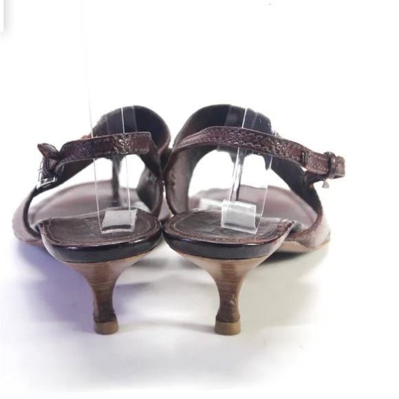 Prada Womens Leather Flip Flop Sandals Heels Brown Size 11 Authentic!! - Picture 4 of 5